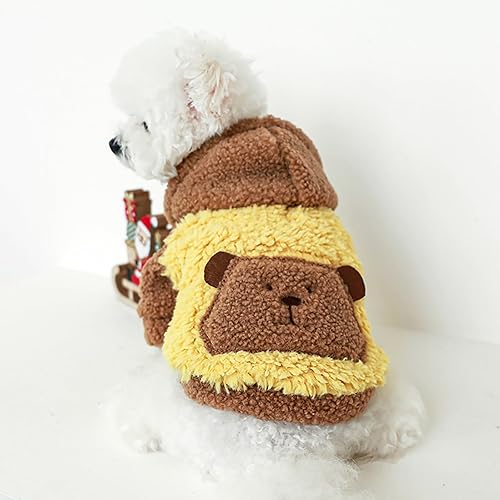 Miniatura 8 de Suéter Sherpa para perro pequeño, abrigo de forro polar con capucha para perro, cómodo y suave, chaqueta con capucha para clima frío, ropa cálida
