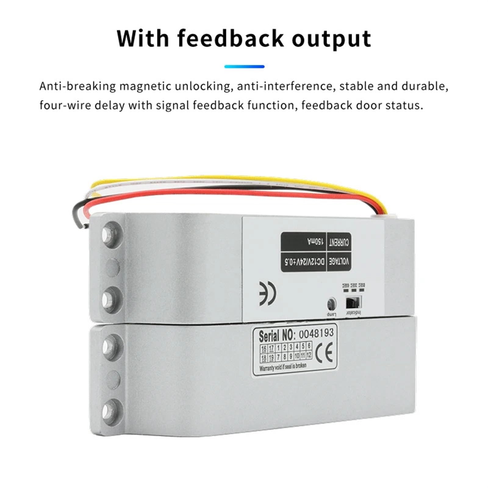 Pestillo eléctrico expuesto de 12V o 24V, puerta madera, hierro, cortafuegos, ajuste retardo, Control acceso, Cerradura para Seguridad Eléctrica