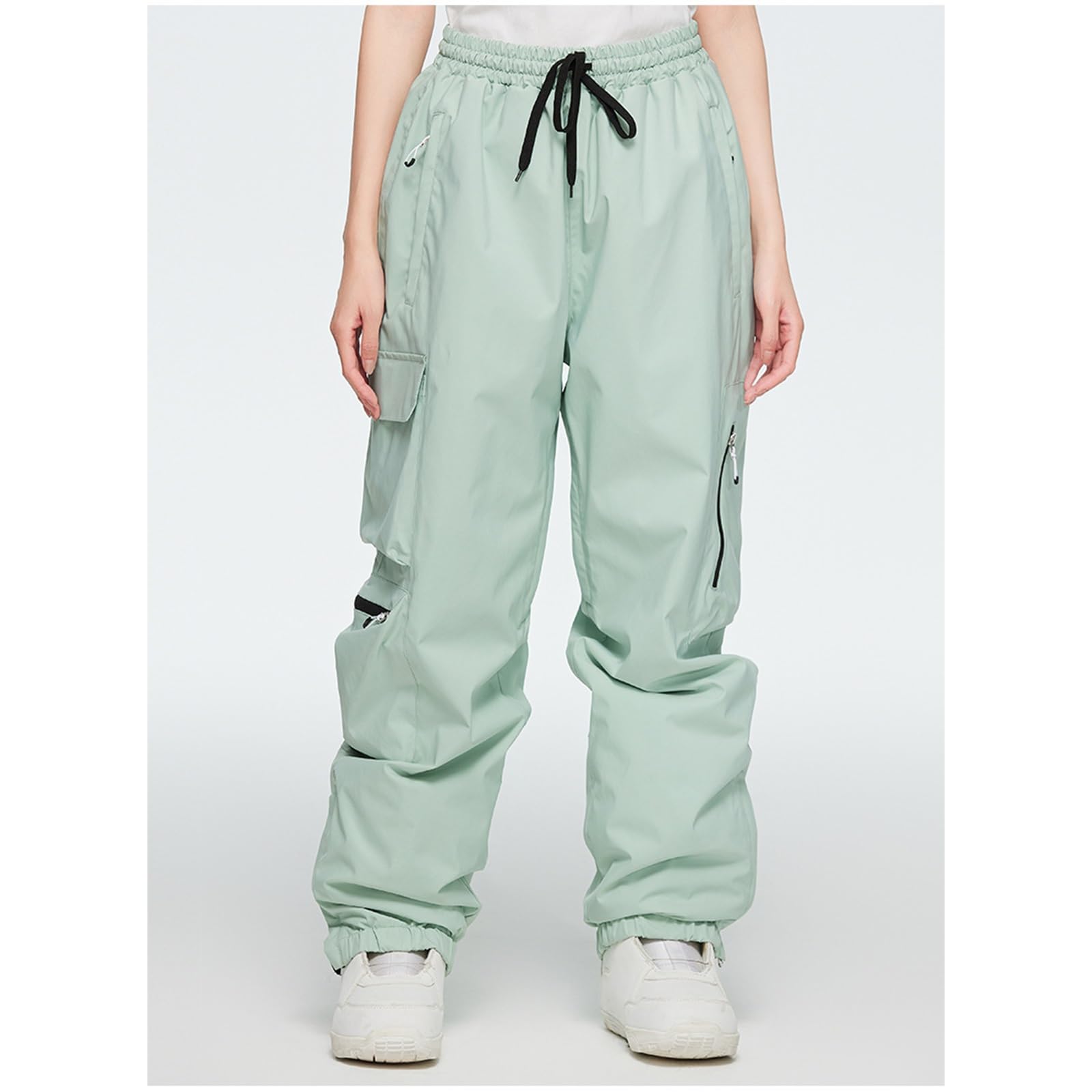 Heren Dames Snowboardbroek Sneeuw Super Baggy Geïsoleerd Winterbestendig Waterdicht Losse skibroek Outdoor(Apple green,Large