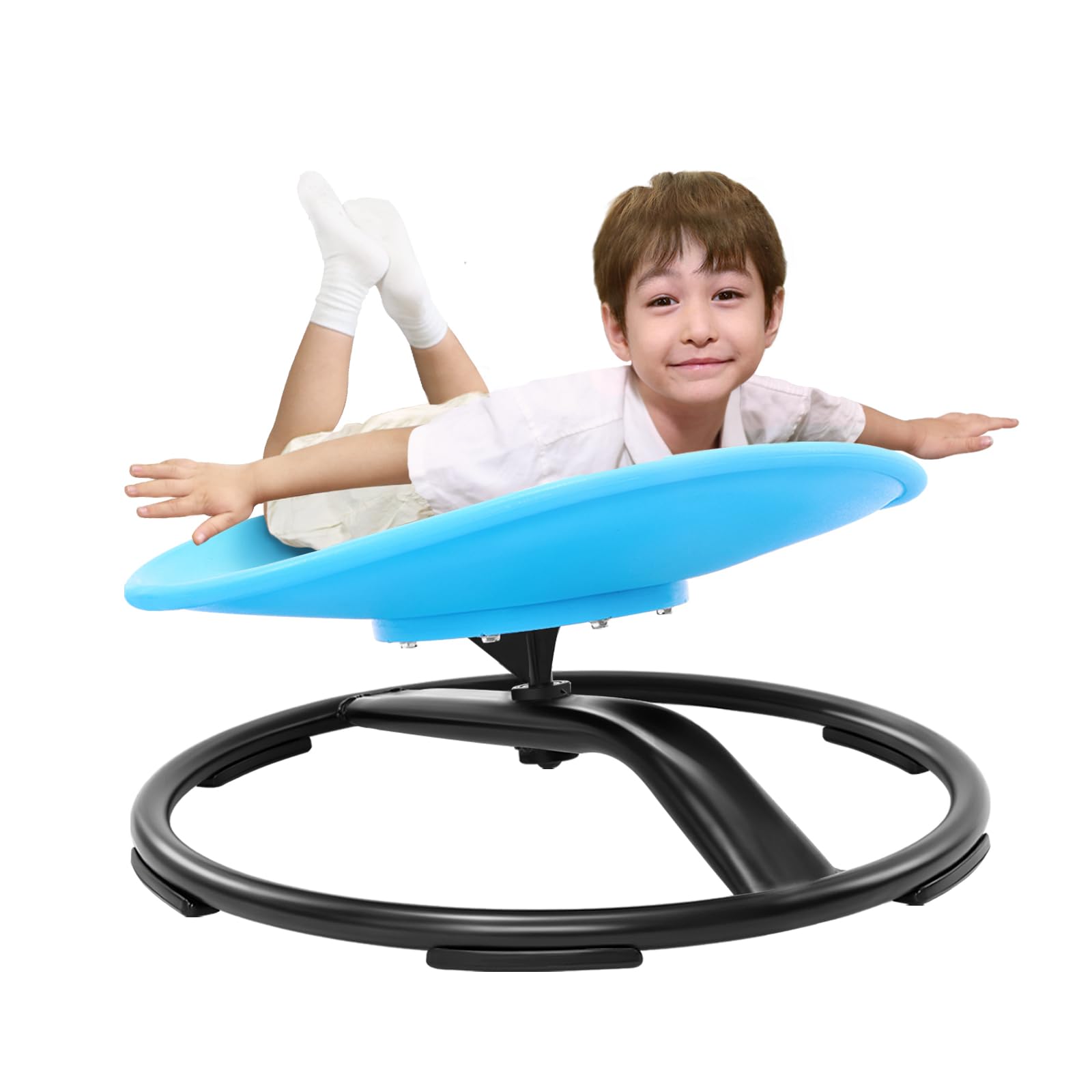 Zhenx Spinning Chair for Autistic Kids (Ages 3-18), Autism Sensory Toy Gift | 220LBS Capacity Sensory Swivel Seat for ADHD Kids, Autism Sensory Products, Calming Gift Improve Focus & Body Balance (Blue) Global Recycled Standard Global Recycled Standard Global Recycled Standard