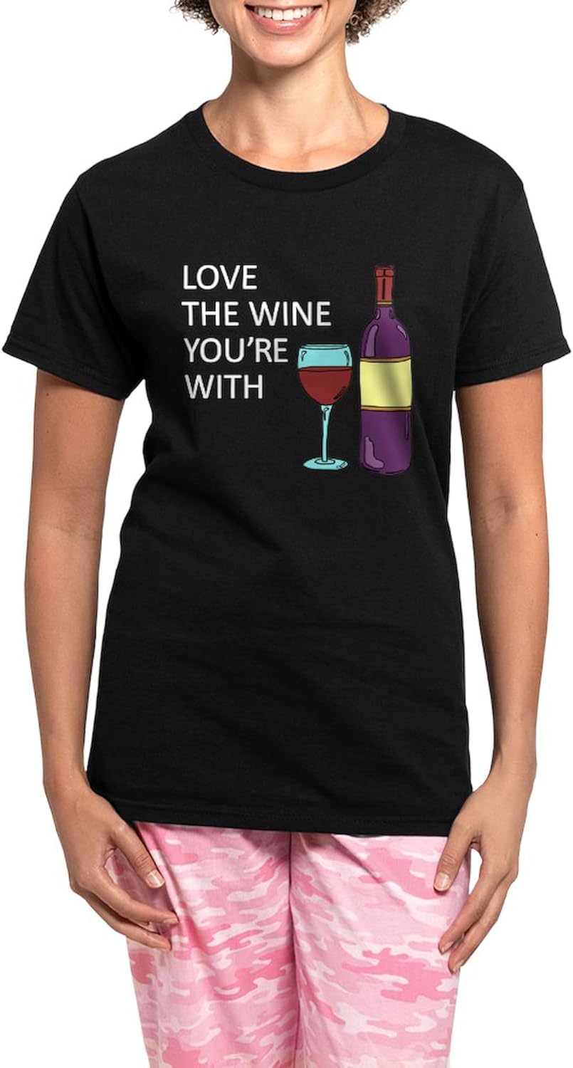 CafePress Love The Wine Youre With Pajamas Womens Novelty PJ Sleepwear