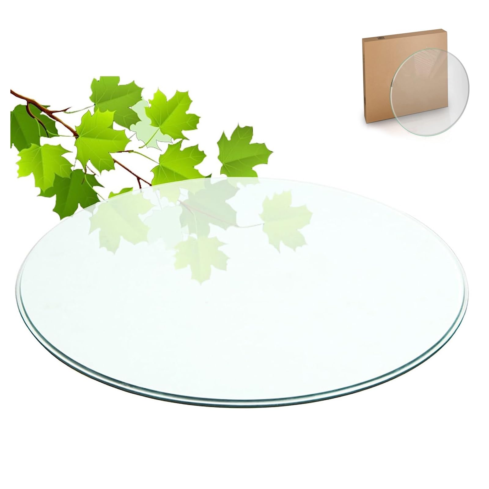 Tempered Glass Round Table Top for Garden Outdoor DIY Coffee Tables Replacement Table Tops 40cm (16inch) Dining Table Glass Top