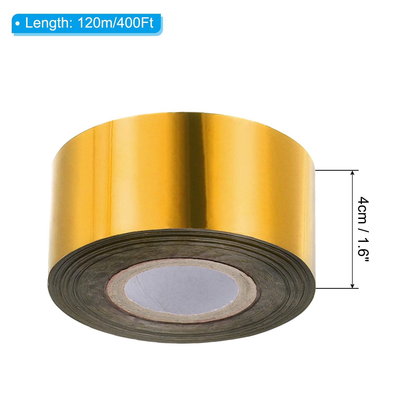 PATIKIL 1.6" x400Ft Hot Stamping Foil Paper,Heat Transfer Hot Stamping Paper Foil Roll for Leather DIY Logo Decor Craft Gift Card Package Scrapbook,Gold - Image 2