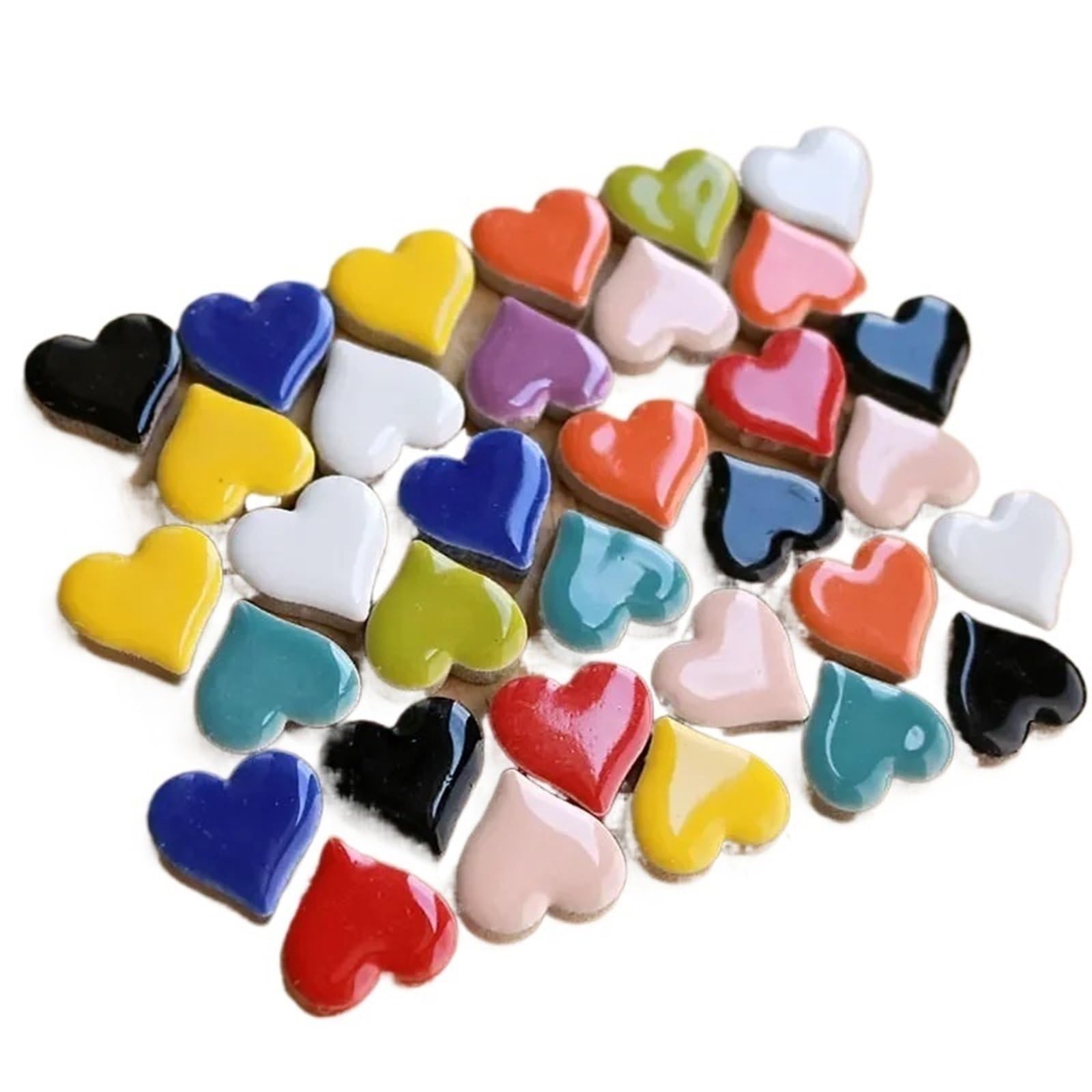 Xulvoz Heart Mosaic Tiles 300G Porcelain Mosaic Tiles Diy Craft Ceramic Tile Making Materials Hobby Pieces Bulk Shape Star