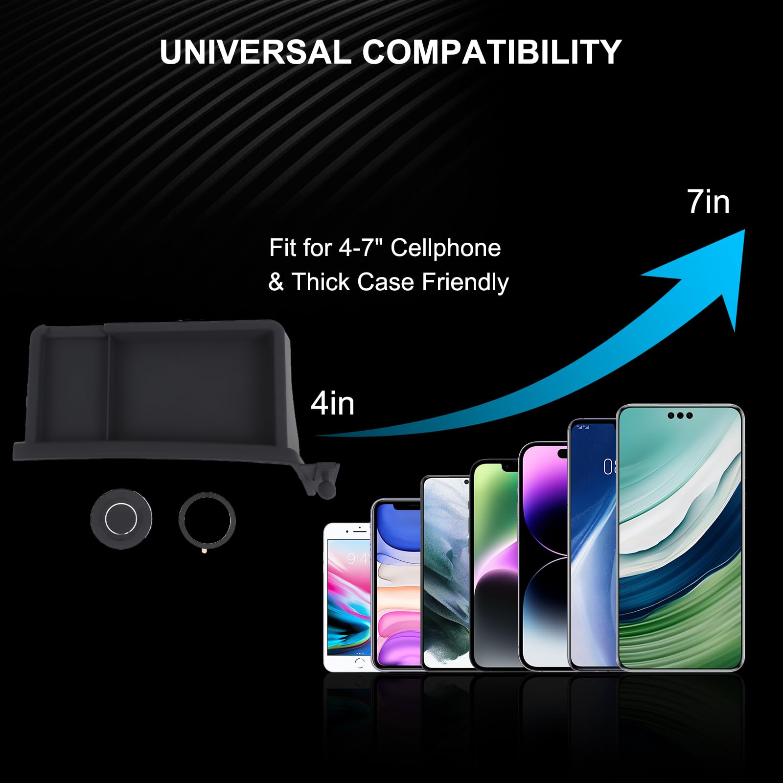 Supporto per cellulare auto compatibile con X1 (dal 2023) – Nuovo supporto magnetico per cellulare, montaggio accanto allo schermo del veicolo per tutti i telefoni cellulari, girevole a 360