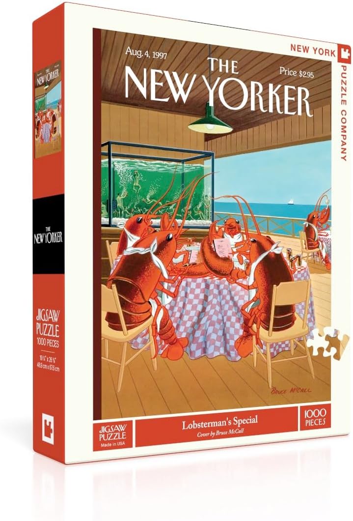New York Puzzle Company - New Yorker Lobsterman's Special - 1000 Piece Jigsaw Puzzle for Adults by Bruce McCall