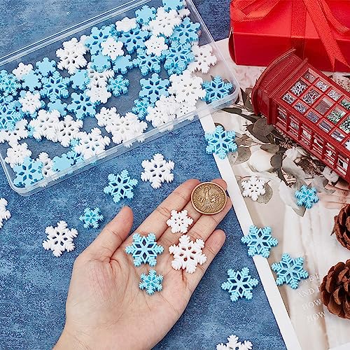 Breloques d'hiver flocons de neige résine pour scrapbooking et décors