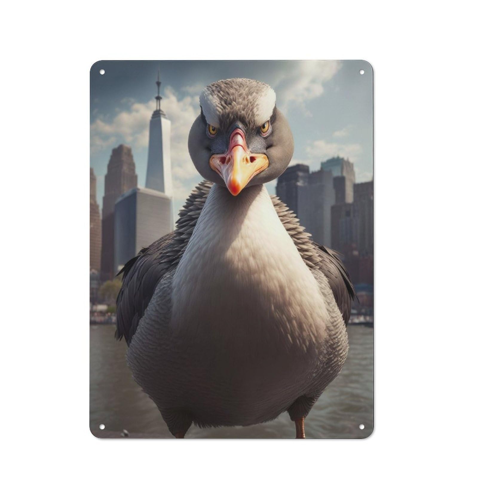 Junmoney Angry Goose Classic Metal Gift Sign 40X30cm, Small Space Decor For Home, Shop, Pub Or Studio Wall
