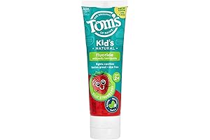 Tom's of Maine Antiplaque & Whitening Natural Fluoride Children's Toothpaste, Silly Strawberry,...