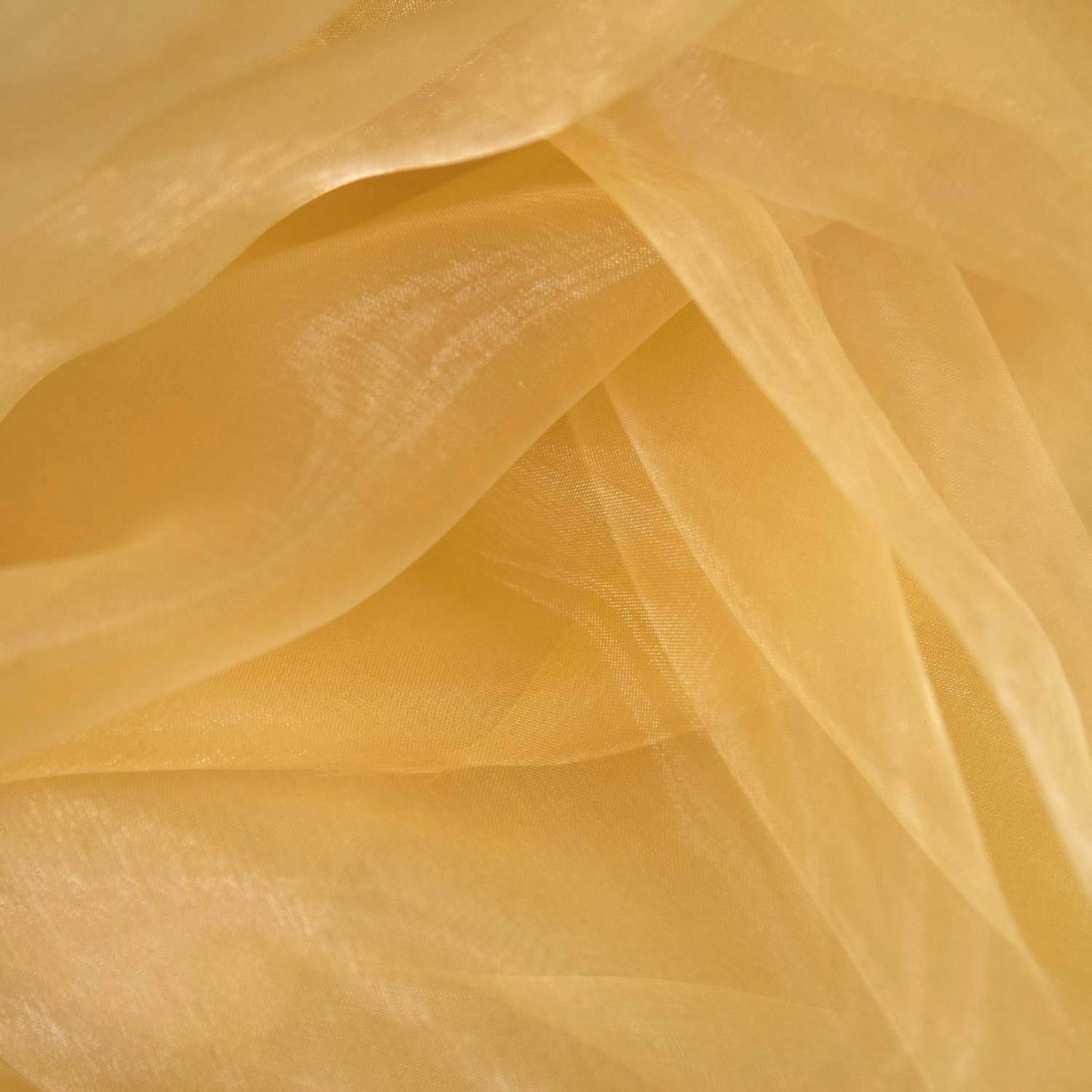 Sheer Organza Fabric 60 Inch 150cm Wide Decoration Dress Voile by The Meter (Gold)