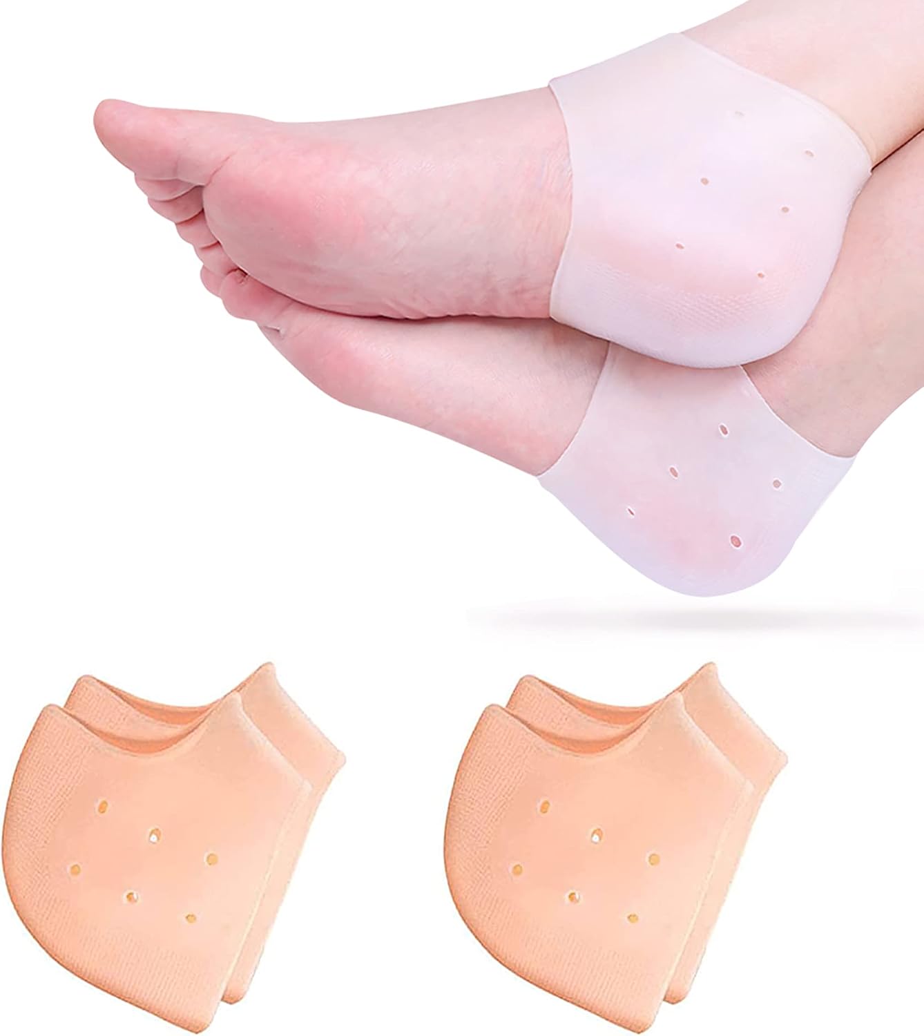 RooRuns Gel Heel Protectors for Achilles Tendinitis, Blister, Heel Pain, Plantar Fasciitis