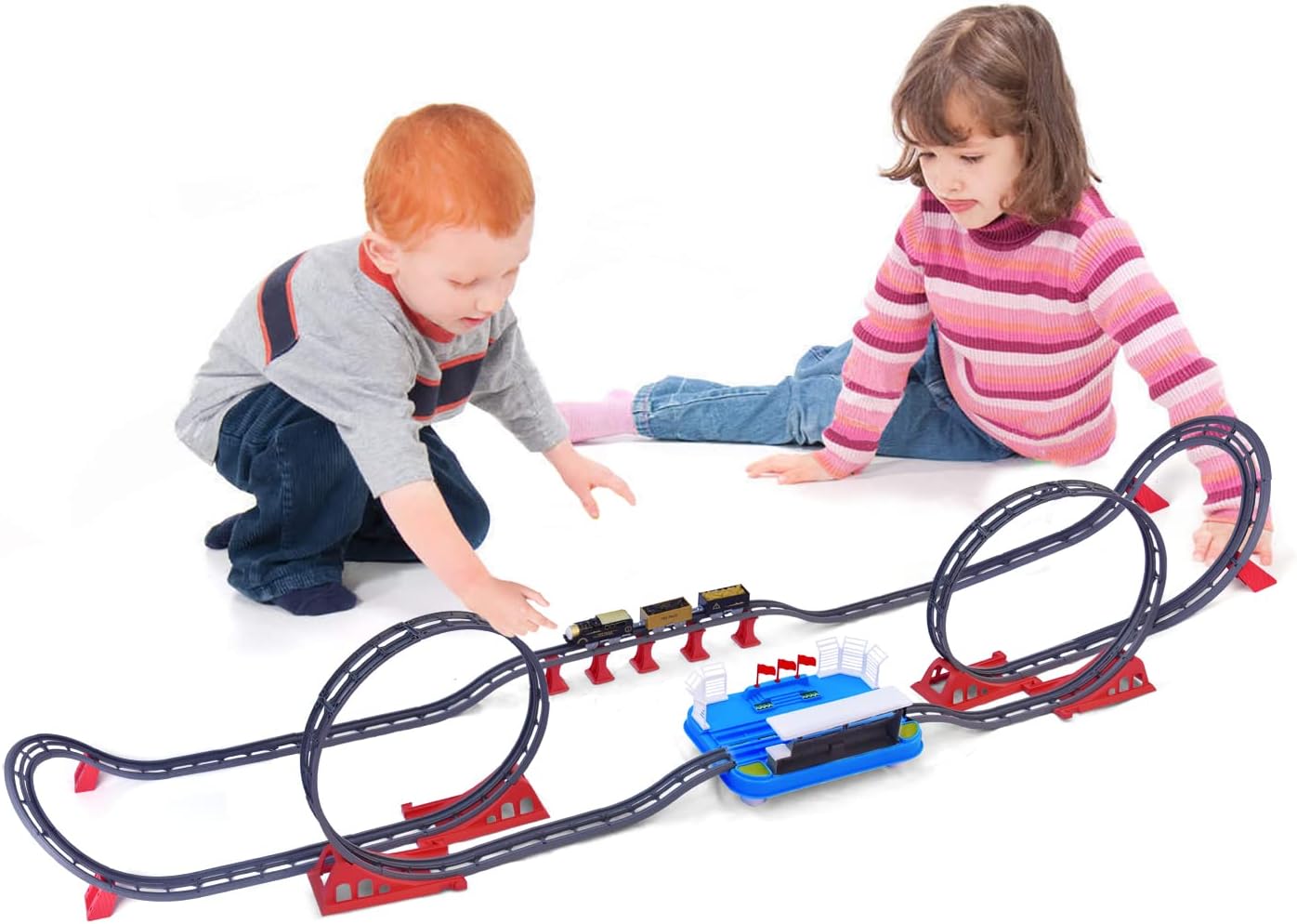 Buy FUN LITTLE TOYS 78PCS Train Set Toys for Kids, Flexible Railway