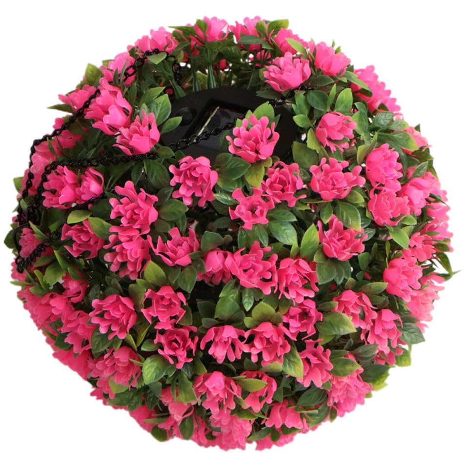 Luz solar LED exterior en bola floral decorativa resistente a la intemperie