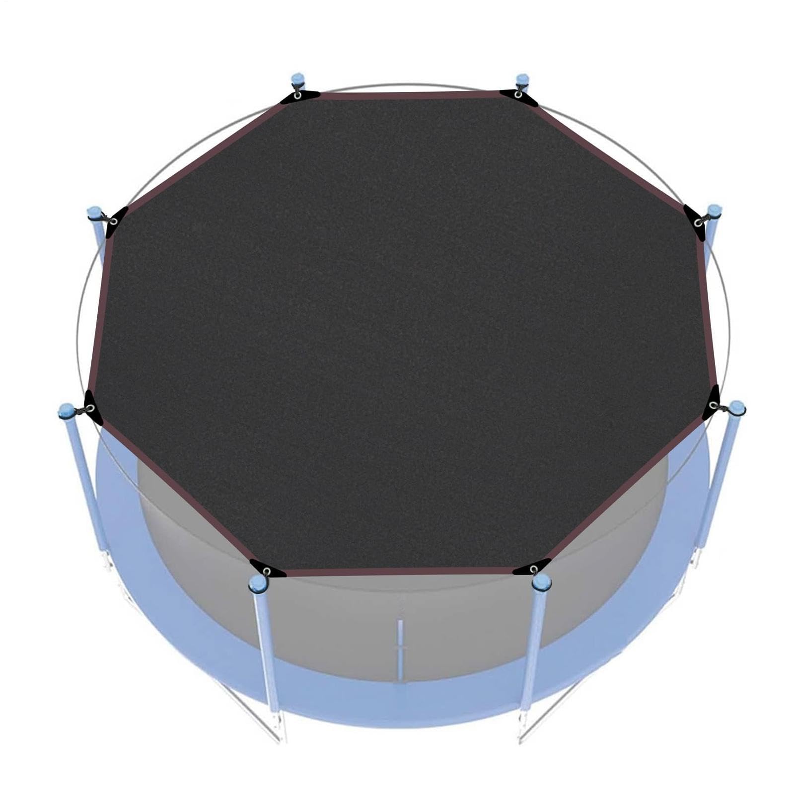 Trampoline Top Cover, Trampoline Shade Cover for 10FT 12FT 14FT, Easy Installation, Waterproof Sunshade Accessories for Outdoor, Playground, Backyard & Garden