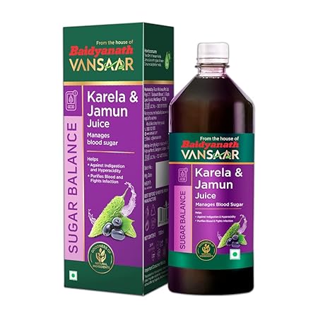 Vansaar Karela & Jamun Juice-1L| Blood sugar level management | Suitable for diabetes & prediabetes care