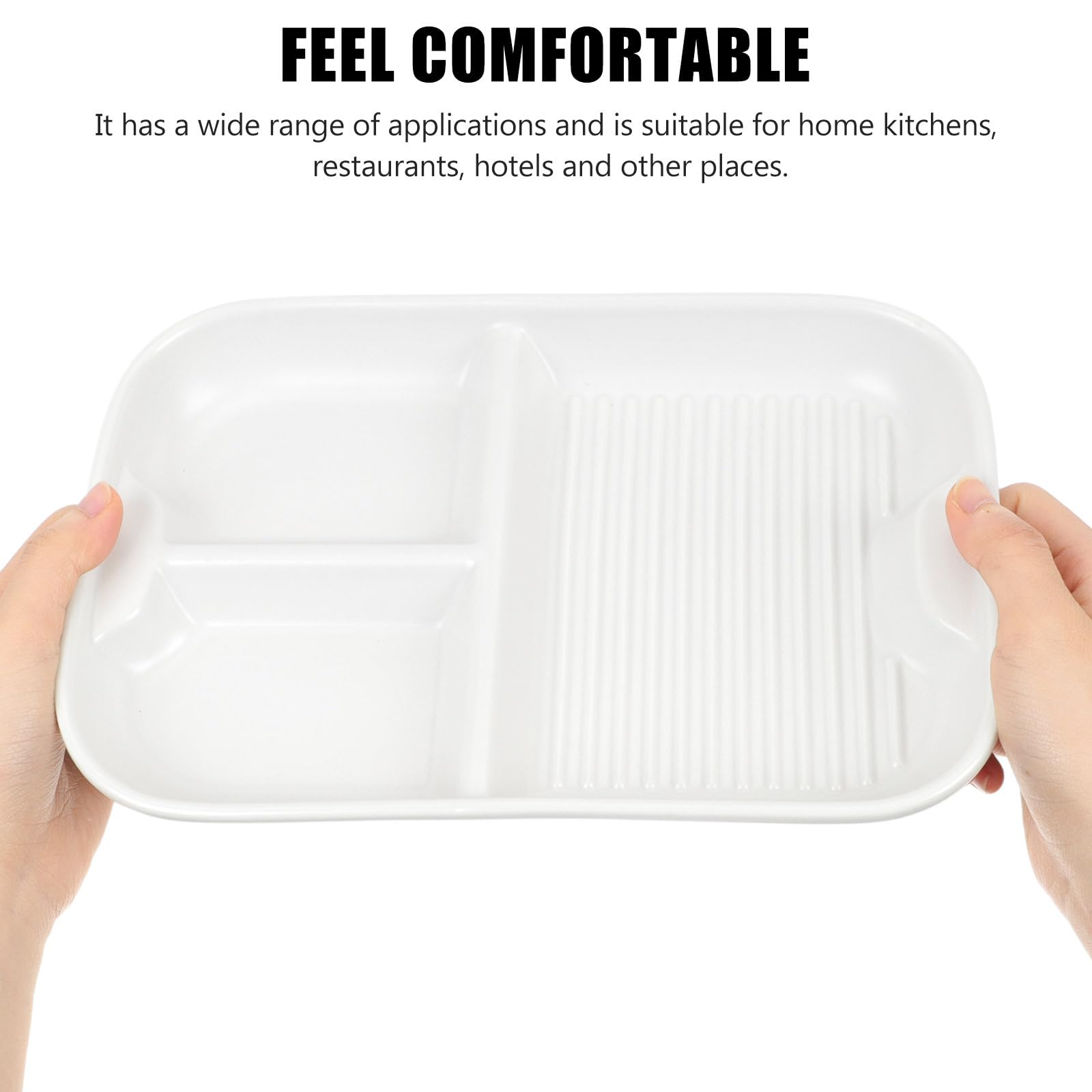 Garneck Assiette Divisée en Céramique Blanche 3 Compartiments Solide et Élégante pour Servir Snacks Lors de Réceptions ou Restaurants