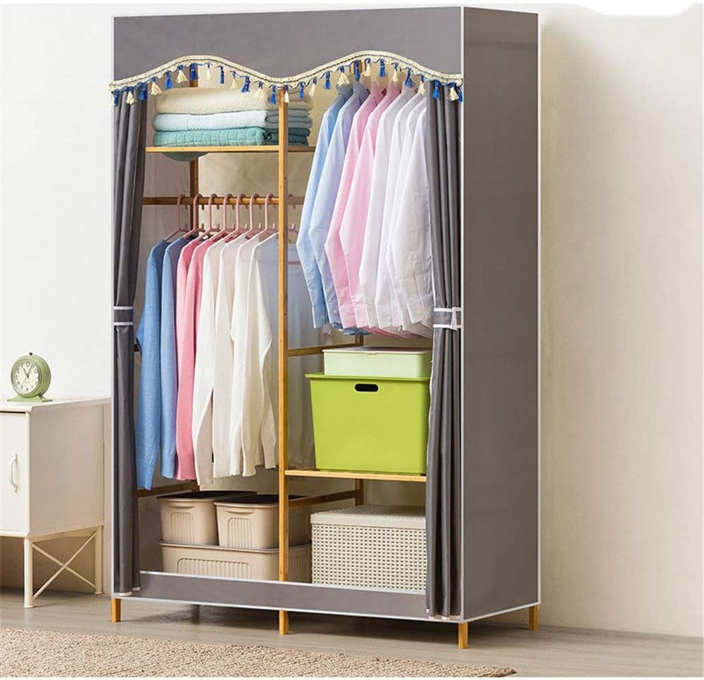 Simple Wardrobe Portable Clothes Closet Wooden Wardrobe