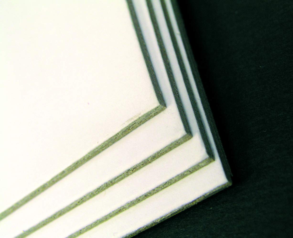 Clairefontaine - Ref 93990C - Medium Fine Cardboard Sheet (Pack of 10 Sheets) - 50 x 65cm in Size, 600gsm, 1mm Thick, Acid Free, pH Neutral - White / Grey