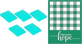 JAJADO 5 Packs Mini Squeegee with Christmas Silk Screen Stencil Buffalo Plaid Stencils, Silk Printing Squeegees Screen Scraper Small Squeegee Turquoise Silicone for Chalk Paste Paint Stencil Ink