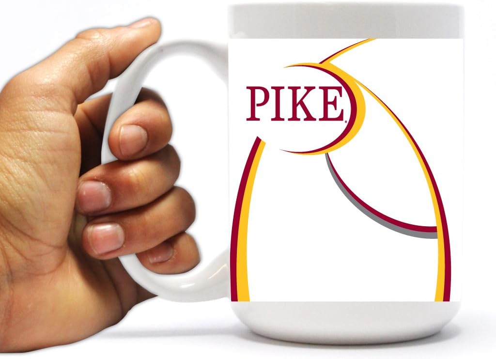 VictoryStore Ceramic Mugs - Pi Kappa Alpha, Pike Swoop Coffee Mug, 15 ounces