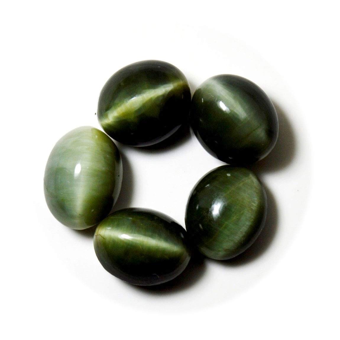 14X12 MM Tamaño 5 pcs Natural Cat's Eye Lot Oval Cabochon piedras preciosas sueltas para la fabricación de joyas