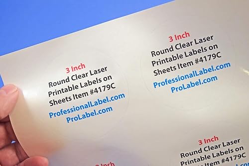 Miniatura 3 de Etiquetas imprimibles brillantes transparentes redondas de 3 pulgadas 50 hojas 4179C