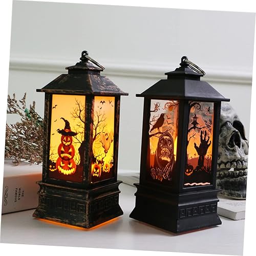 Miniatura 8 de BESTOYARD Decoración del hogar Decoración de Halloween Linterna decorativa Simulación Vela Llama lámpara fantasma Festival Fiesta Ornamento Calabaza
