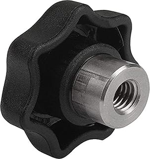 Kipp 06210-205 Black Thermoplastic Reamed Blind Hole Star Grip with Plain Steel Bushing, Style K, Metric, 25 mm Diameter (Pack of 10)