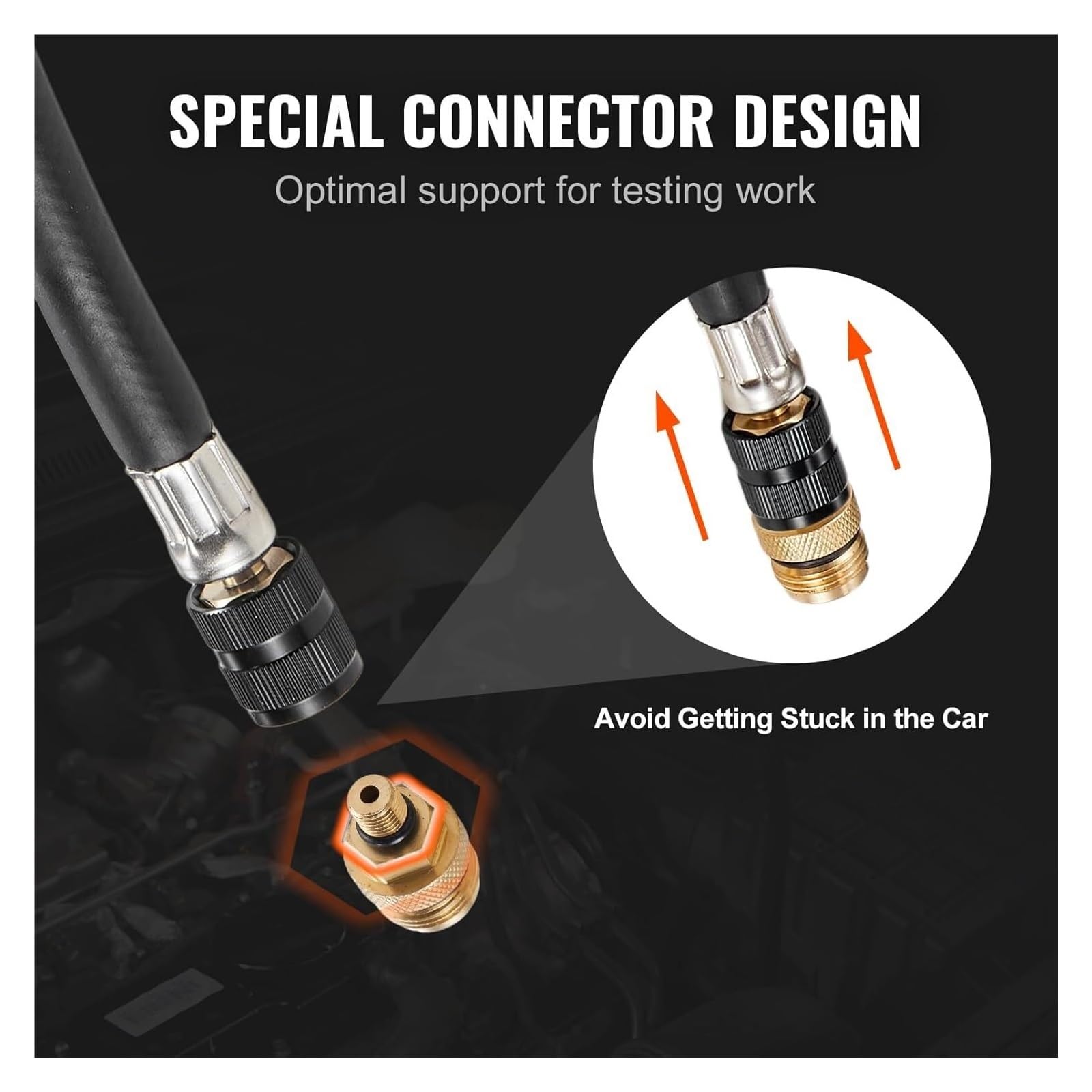 Kit Adaptador for comprobador de compresión, 9 Piezas, Fugas Cilindros Motor automotriz, Escala Dual precisa Herramienta de Prueba