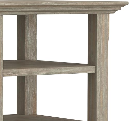 Miniatura 87 de Mesa auxiliar Acadian de Simpli Home, Madera Negro -,Marrón castaño,Azul costero envejecido,Distressed Grey,Casa de campo café,casa de campo