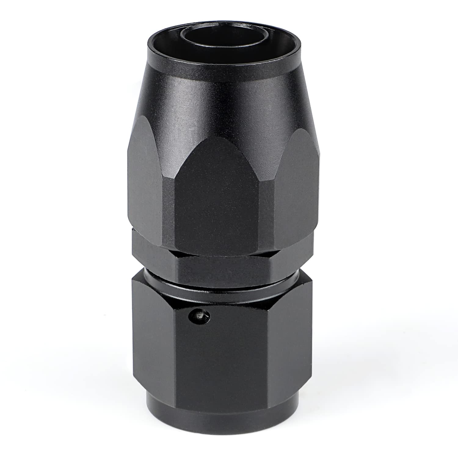 Racor manguera 10AN recto negro giratorio de aluminio para circuito de aceite