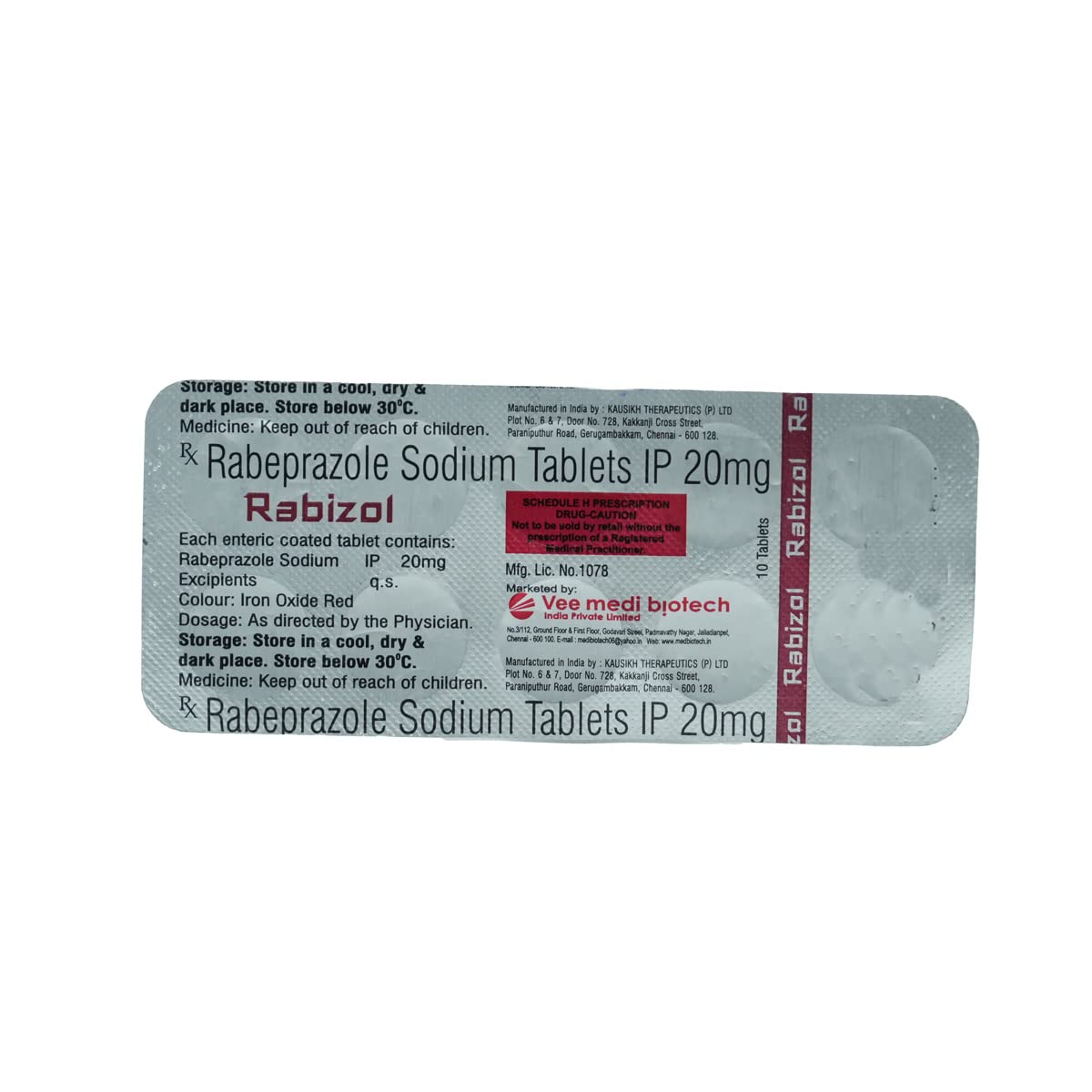 RABIZOLE 20MG - Strip of 10 Tablets