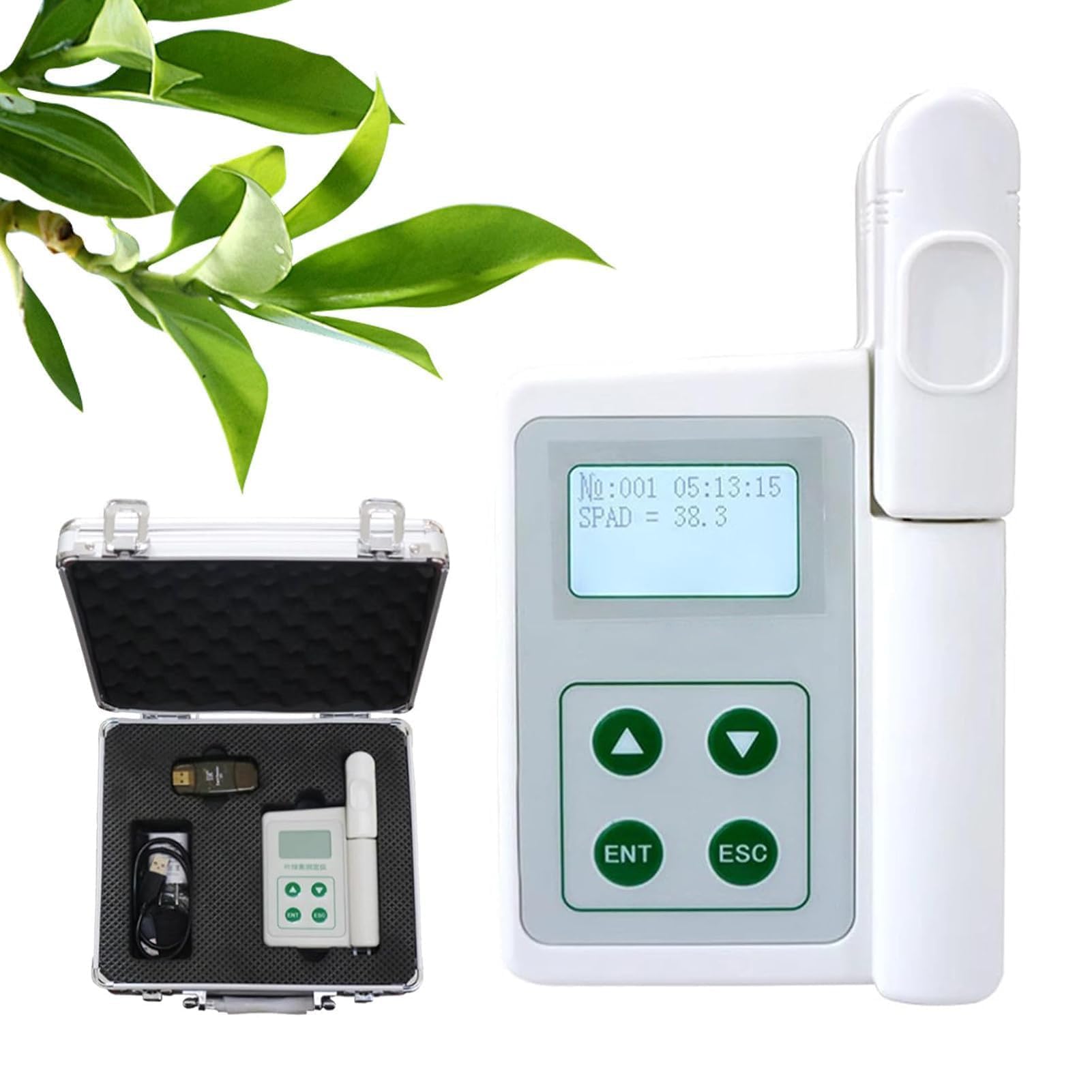 Compteur de chlorophylle pour analyse des feuilles de plantes, écran LCD, mesure instantanée de la teneur en chlorophylle, zone de 2 x 2 mm