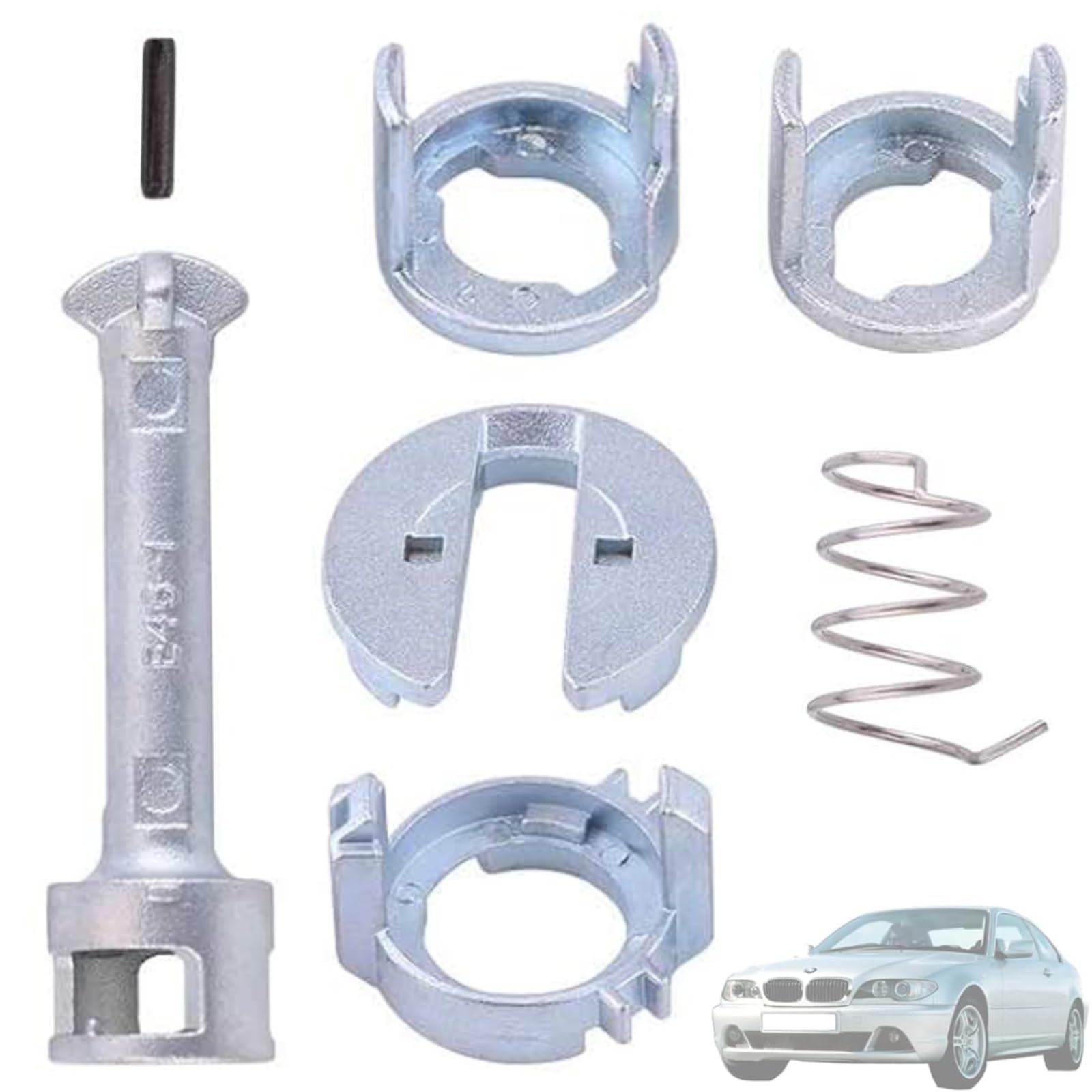 Twowinds - Cilindro Serratura Compatibile con BMW E46 Combi, Berlina, Coupé, Cabrio (1998-2005) - Porta Bloccaggio, Porta Esterna Anteriore Destra e Sinistra - 51218244050-45mm (lotto di 7 pezzi)