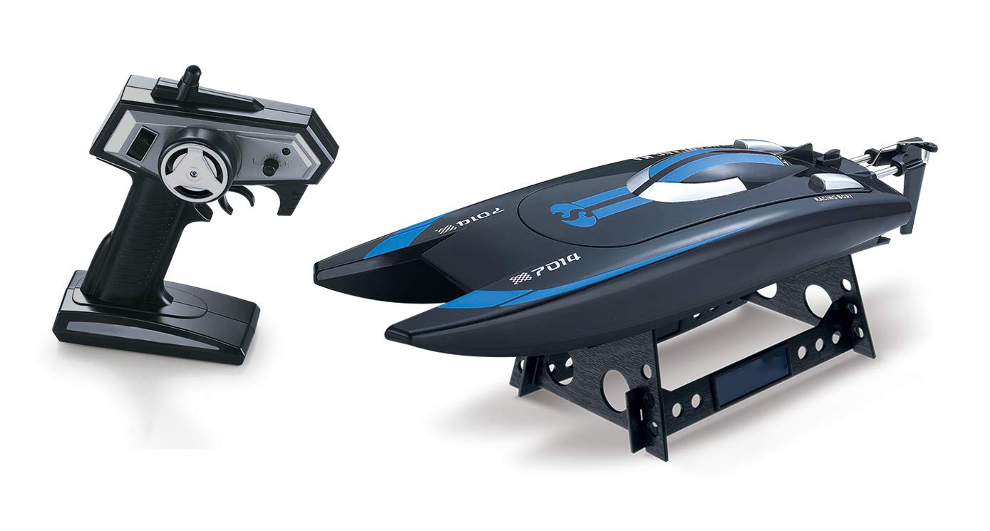 Amewi 26072 Rennkatamaran 7014 RC Einsteiger Motorboot 100% RTR 350 mm, Blau