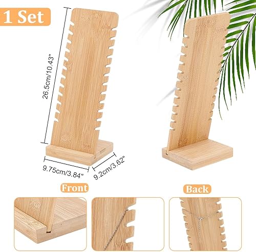 Miniatura 2 de PH PandaHall 12 ranuras para collares, soporte para joyas, soporte de madera para collares, brazaletes, colgantes, ferias de manualidades, ferias