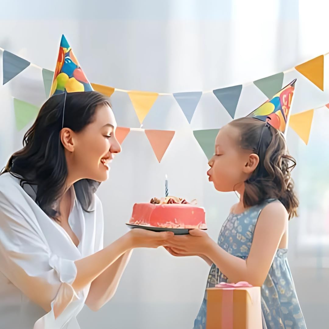 9.2Ft-10pcs Organic Cotton Bunting for Nursery Décoration - Pennant Banner Flags, Banners,Triangle Fabric Garland - Perfect for Baby Showers & BD Parties as Well as Playroom Decor for Boys & Girls - Image 8