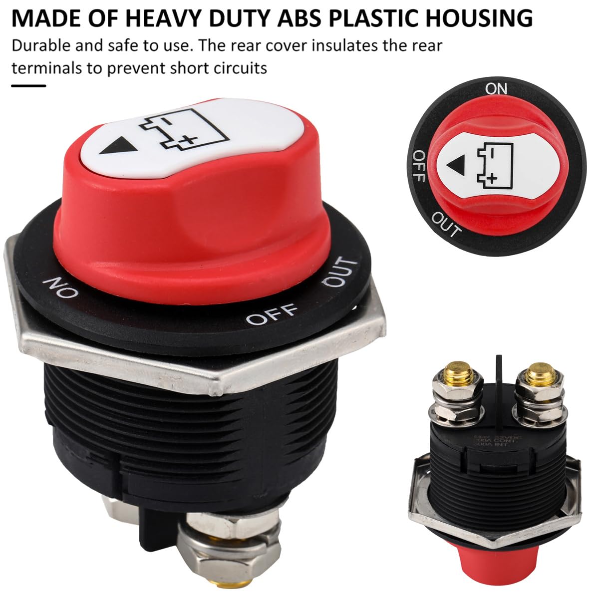 Greluma 1 PC Interruttore staccabatteria per auto da 200 A,interruttore isolatore principale per batteria da 12V-24V,interruttori ON-OFF per batteria per barche marine,caravan,veicoli,moto,autobus