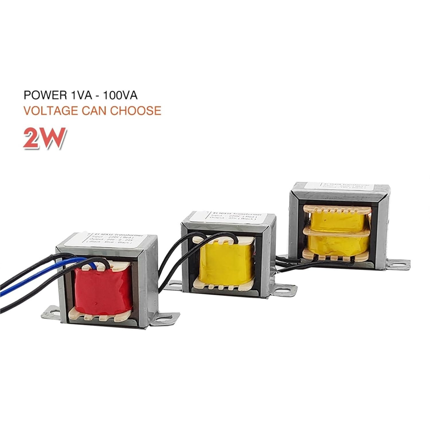 2W EI Power Transformer 10X15 Single Output 9V 12V 15V 18V 24V 110VPure Copper Wire Audio Amplifier Input 220V 1Pcs(Input 220V_36V)