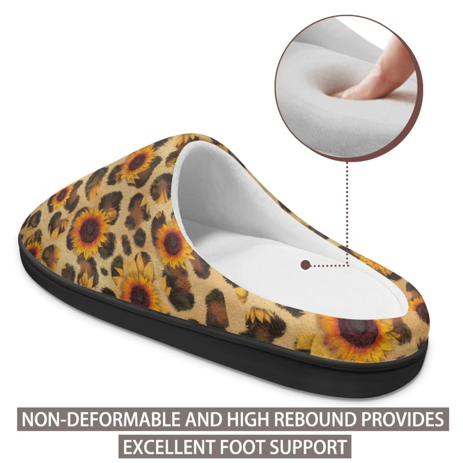 Jeiento Pantuflas de algodón con estampado animal para mujer, informales, suaves, ligeras