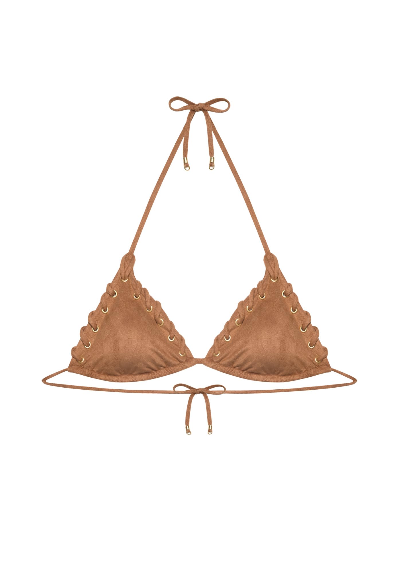 YAMAMAY - Bikini Parte Alta a Triangolo Senza Ferretto, Imbottitura Removibile, Donna, Jane, Nocciola, monocromo