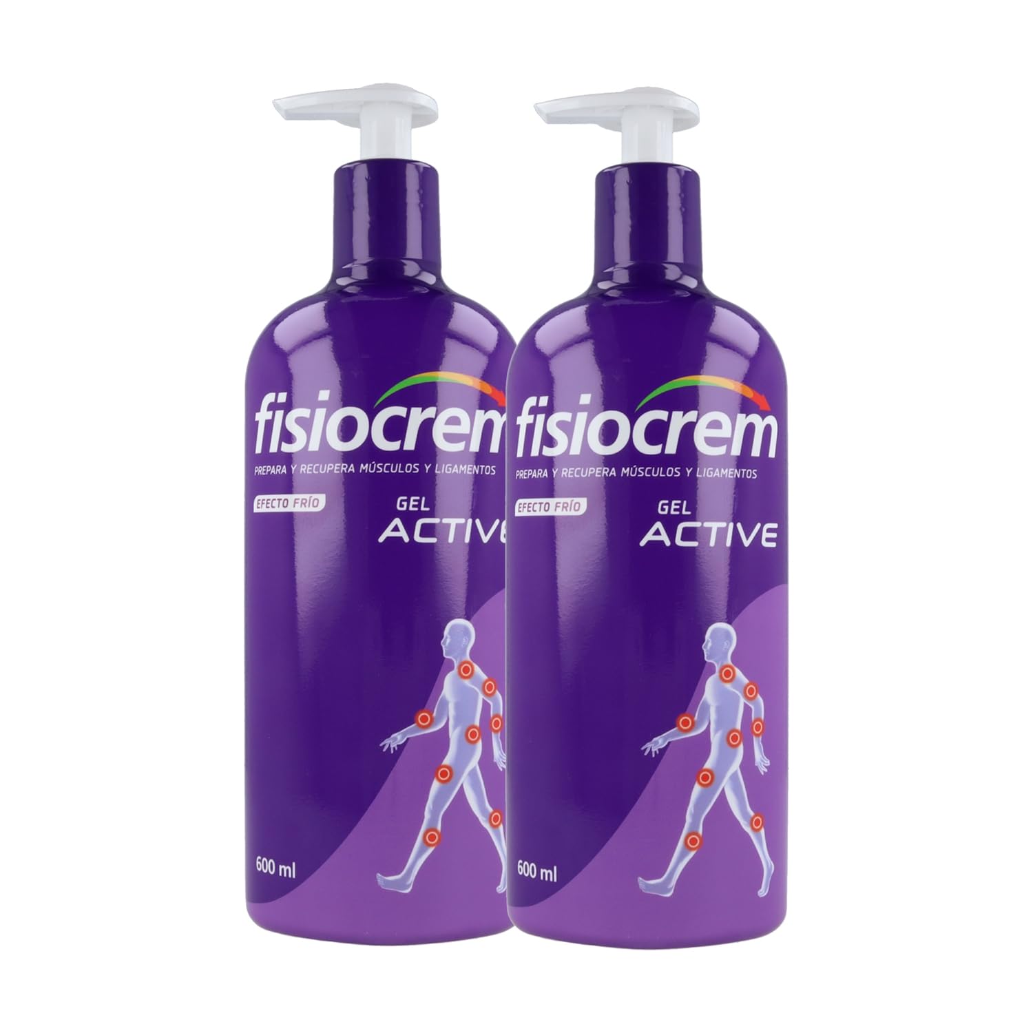 Pack 2x FISIOCREM GEL ACTIVE | 600ml | Preparación Músculos y Ligamentos | Vida cotidiana o ejercicio físico | Crema Masaje | Melaleuca, Árnica, Hypericum Perforatum, Calendula | Formato familiar