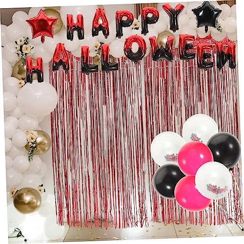 Abaodam Conjunto De 3 Conjuntos De Cortina De Chuva De Balão Decorações Vermelhas Guirlanda De Hallo