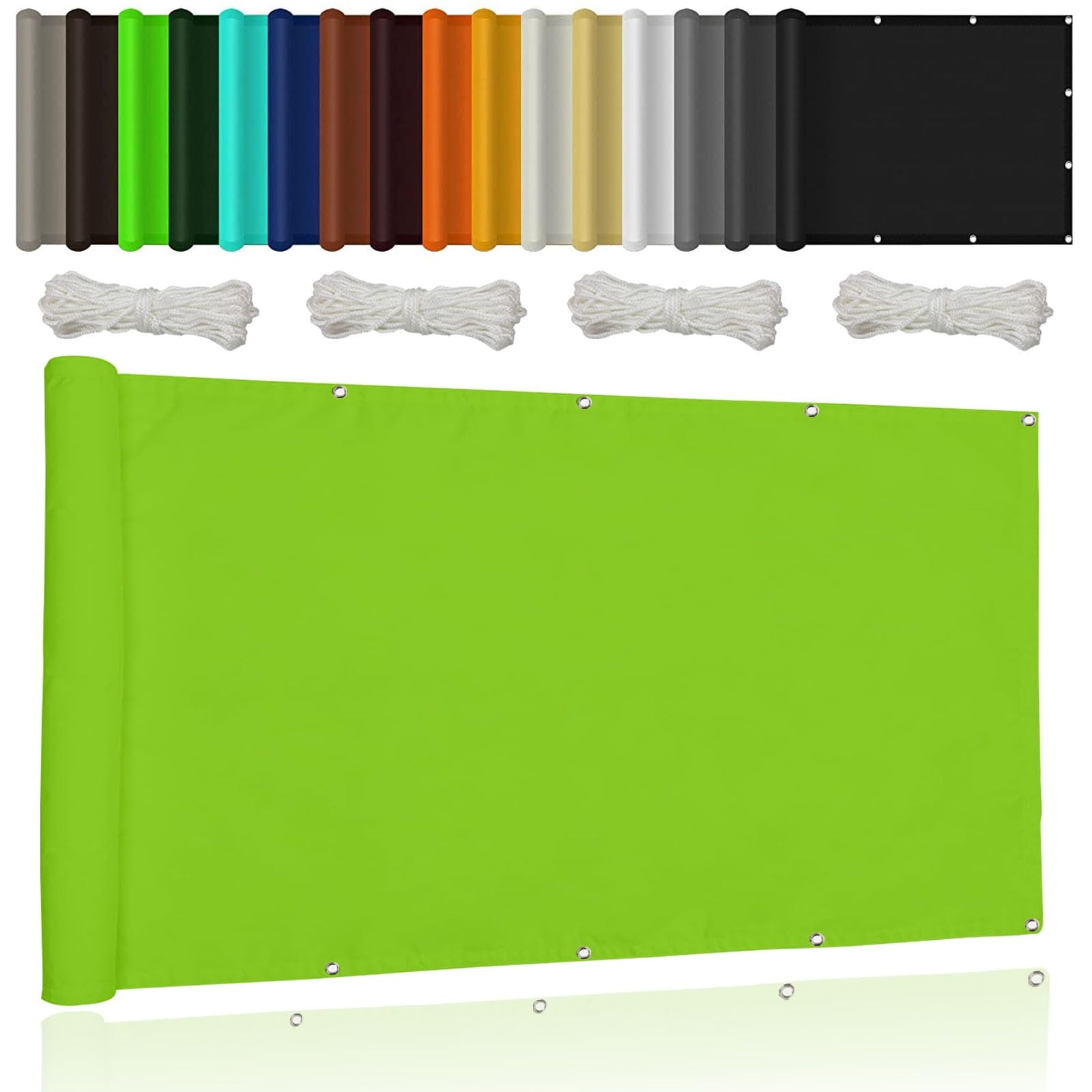 Voile d'ombrage rectangulaire 1.8x3.2m en tissu PES vert tendre avec oeillets pour jardin