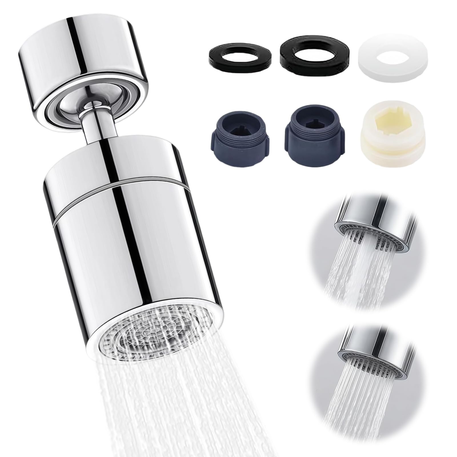 Kitchen Tap Spray Head, 360° Swivel 2-Mode Universal Sink Faucet Aerator