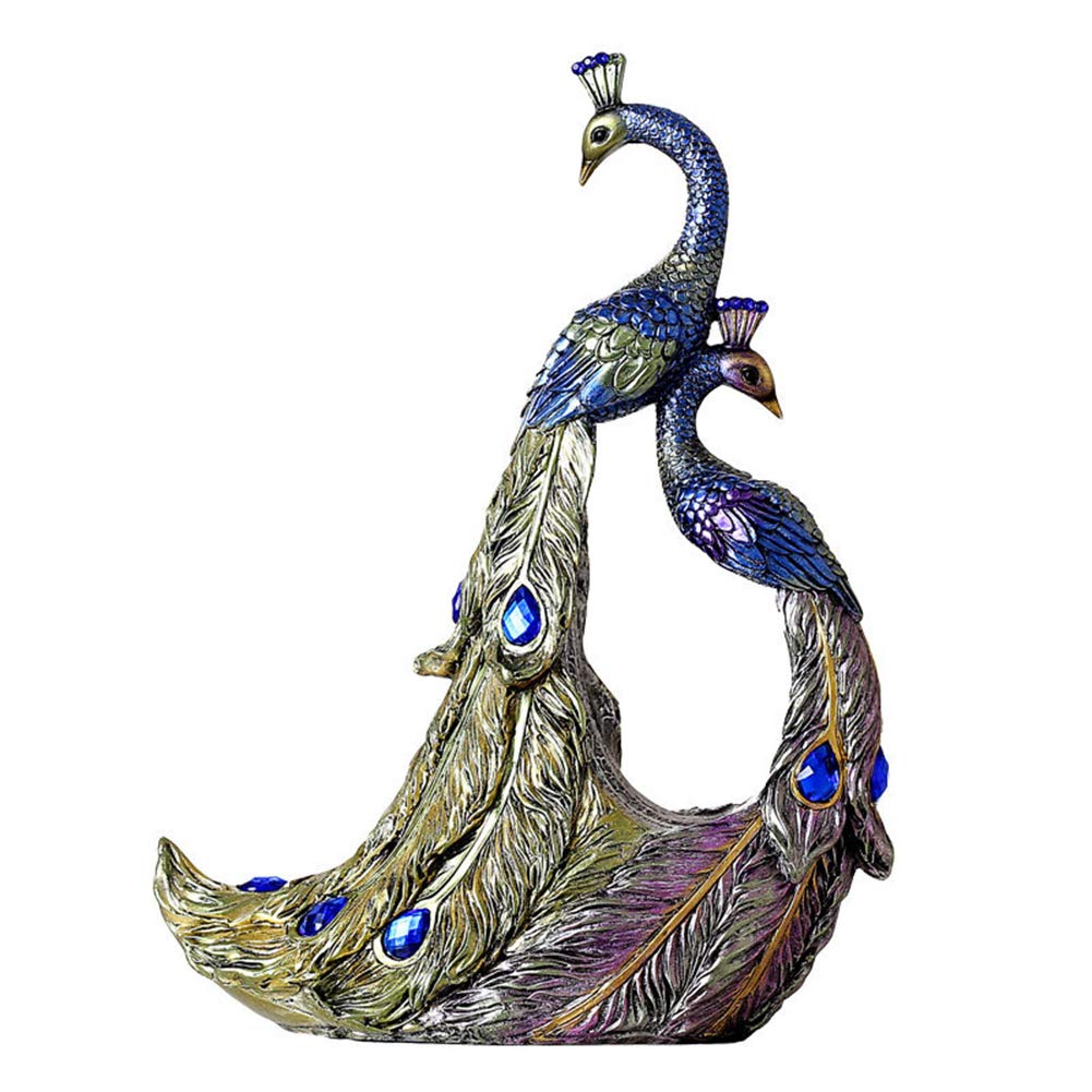 Sculpture en résine de paon statue oiseau artisanat home décor 30cm