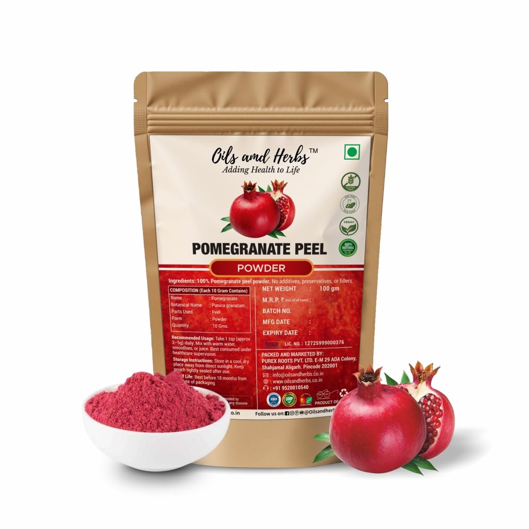 Oils and Herbs Pomegranate Peel Powder 100g Punica Granatum 100% Pure Natural Herbal Supplement for Digestion Immunity and Skin Health-picture-32