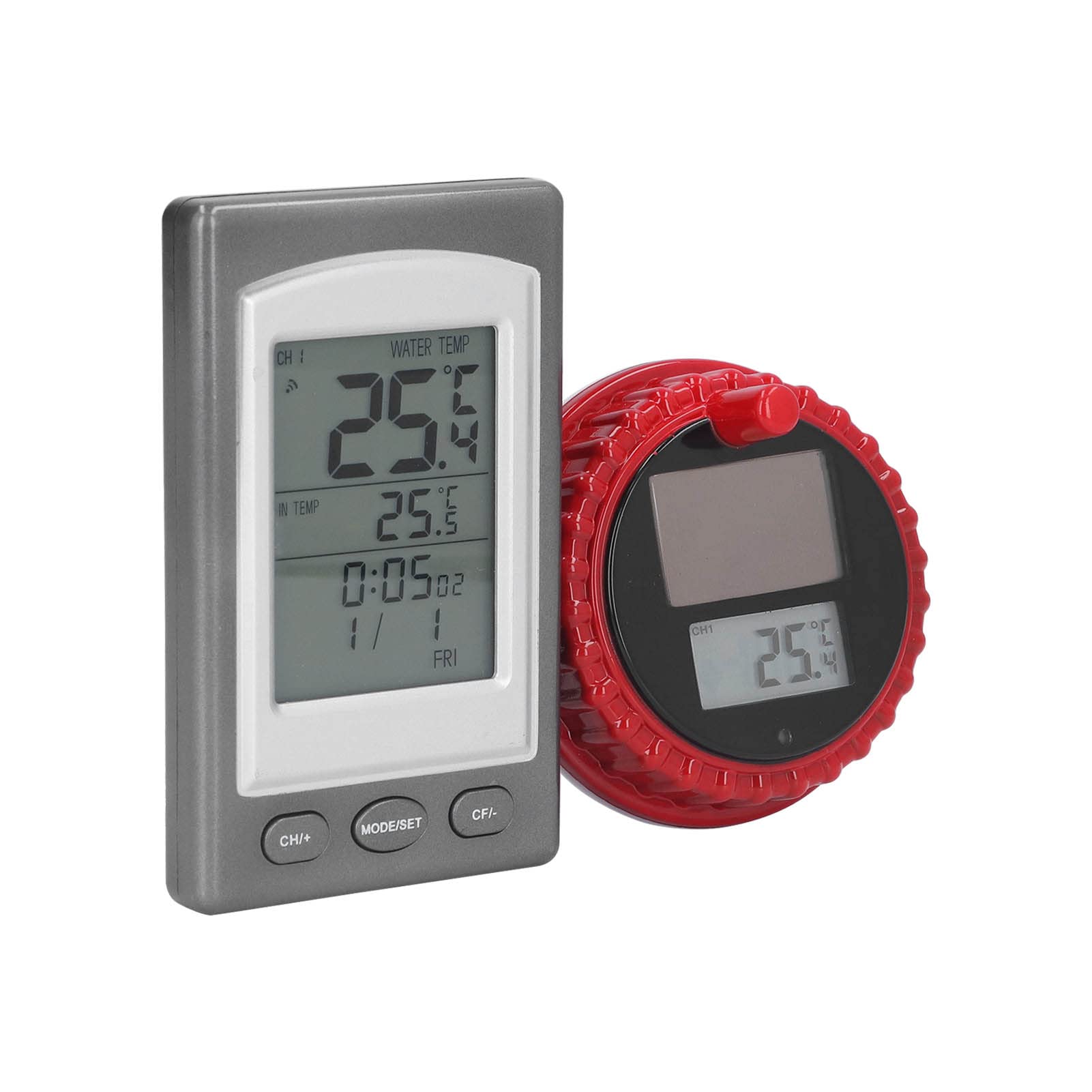 Bezprzewodowy termometr basenowy Zasilany energią słoneczną pływający termometr do wody z wyświetlaczem LCD, do basenu, wody w wannie i wanien z hydromasażem