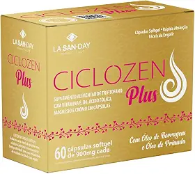Ciclozen Plus (60 Cápsulas) - Auxilia nos sintomas de TPM e Menopausa, auxilia contra compulsão por doces, auxilia na qualidade do sono