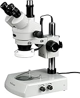 Vista 5 de AmScope SM-2TZ-DK Microscopio de zoom estéreo trinocular profesional, ocular WH10x, aumento de 3.5X-90X, objetivo de zoom 0.7X-4.5X, iluminación